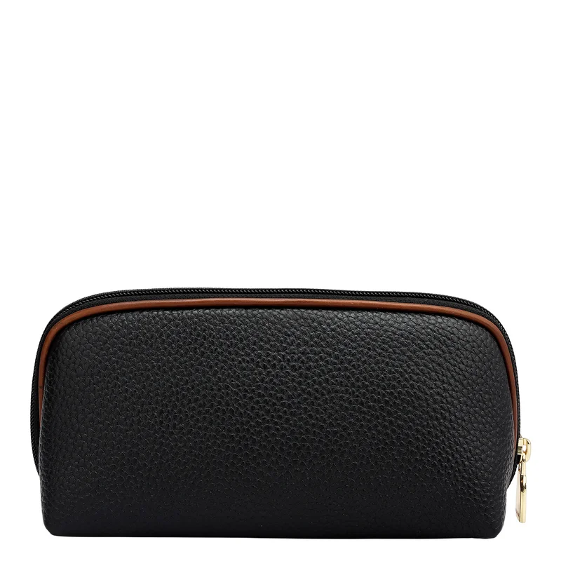 Da Milano Black Wax Leather Multi Pouch - Black  | Best Price UAE